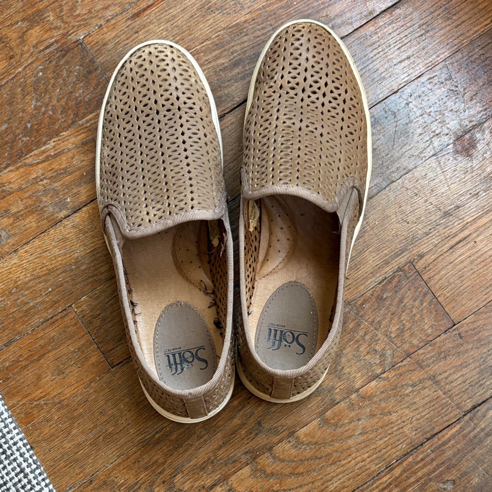 Sofft Tan Perforated Loafers 8.5